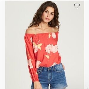 NWT BILLABONG Mi Amore Floral Off Shoulder Top (Small)